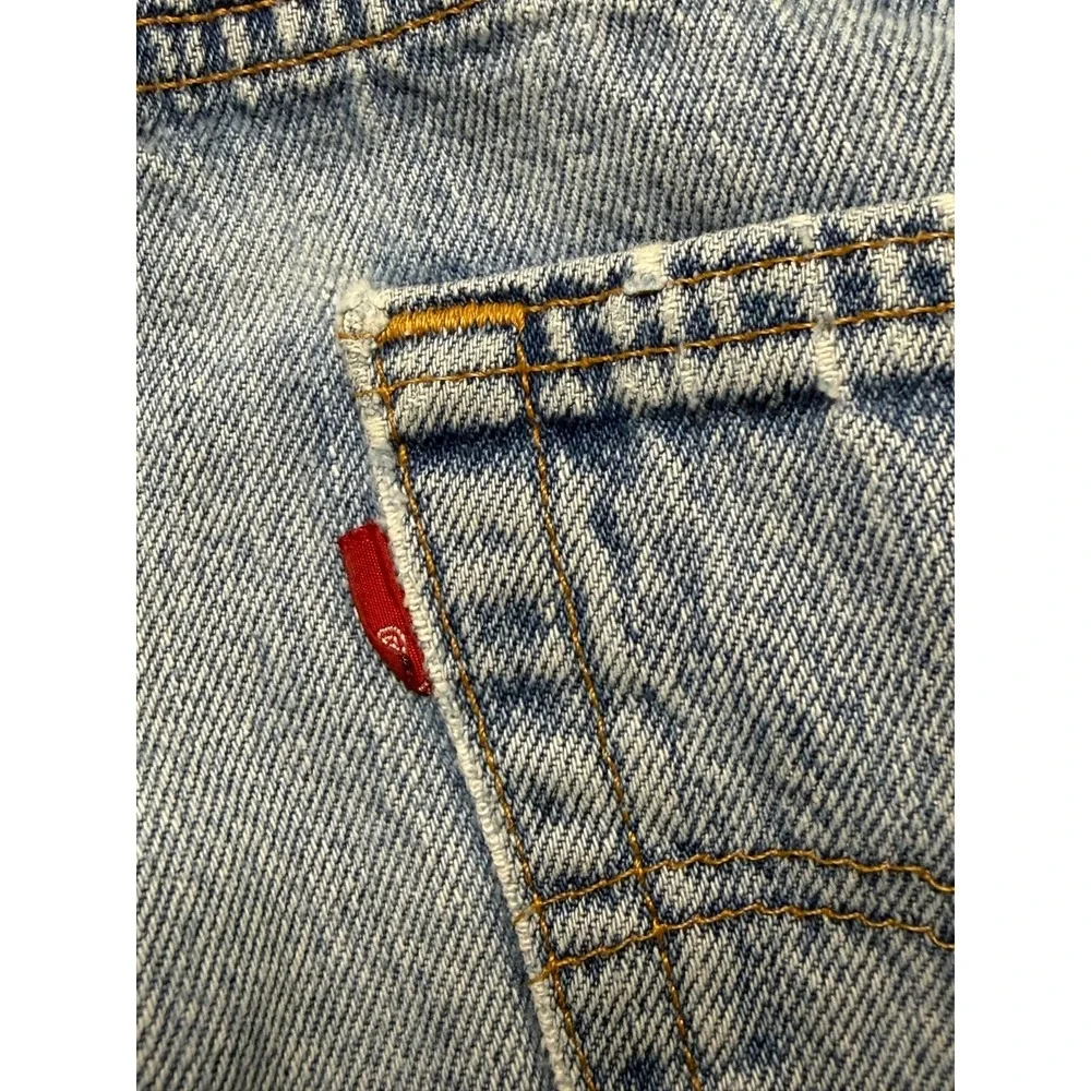 Vintage Levi's 501 Jeans Actual 32x29 Blue Denim Light Wash Distressed USA 90s